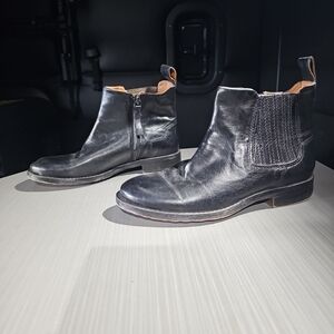 Franco Sarto Linc Casual Bootie Black Leather Upper Womens 6M Excellent PreOwned